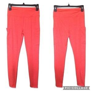 Vineyard Vines Leggings Size XS NWT Fiery Coral Heathered Performance Pockets